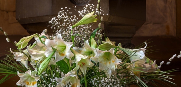 Easter lily arrangement.