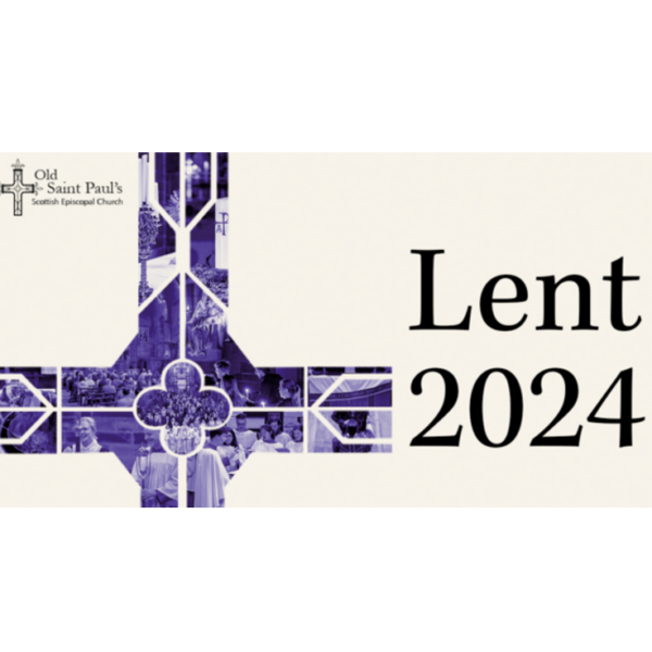 Lent2024 banner showing OSP logo and a purple cross