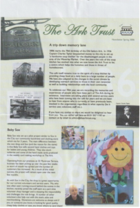 Photo showing the newsletter of The Ark Trust dated Spring 2006